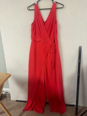 London Style Collection Jumper Red Womens Sz 8 Sleeveless Tie Front Kimono Leg